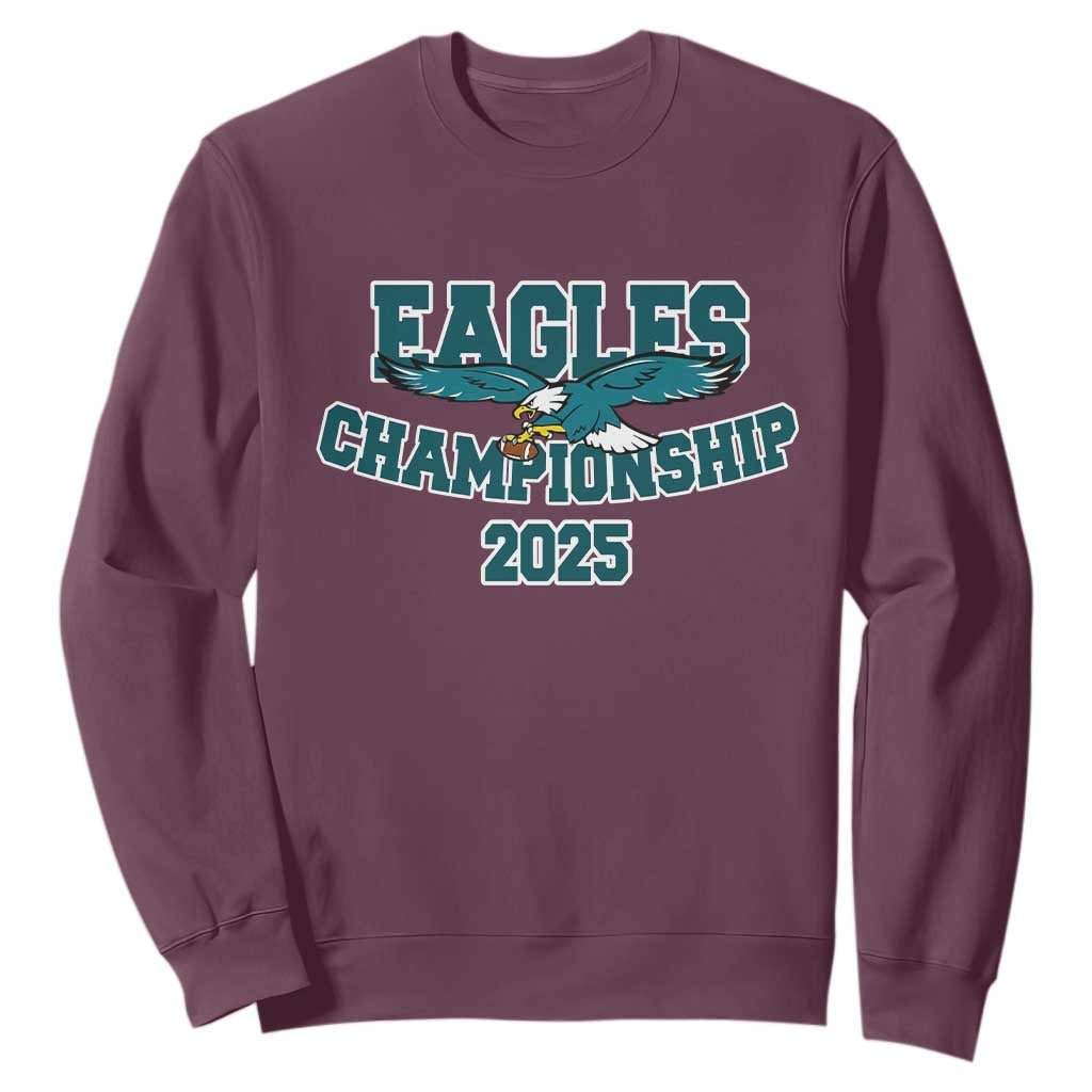 Celebrated Eagles Sweatshirt Championship 2025 TS02 Maroon Print Your Wear