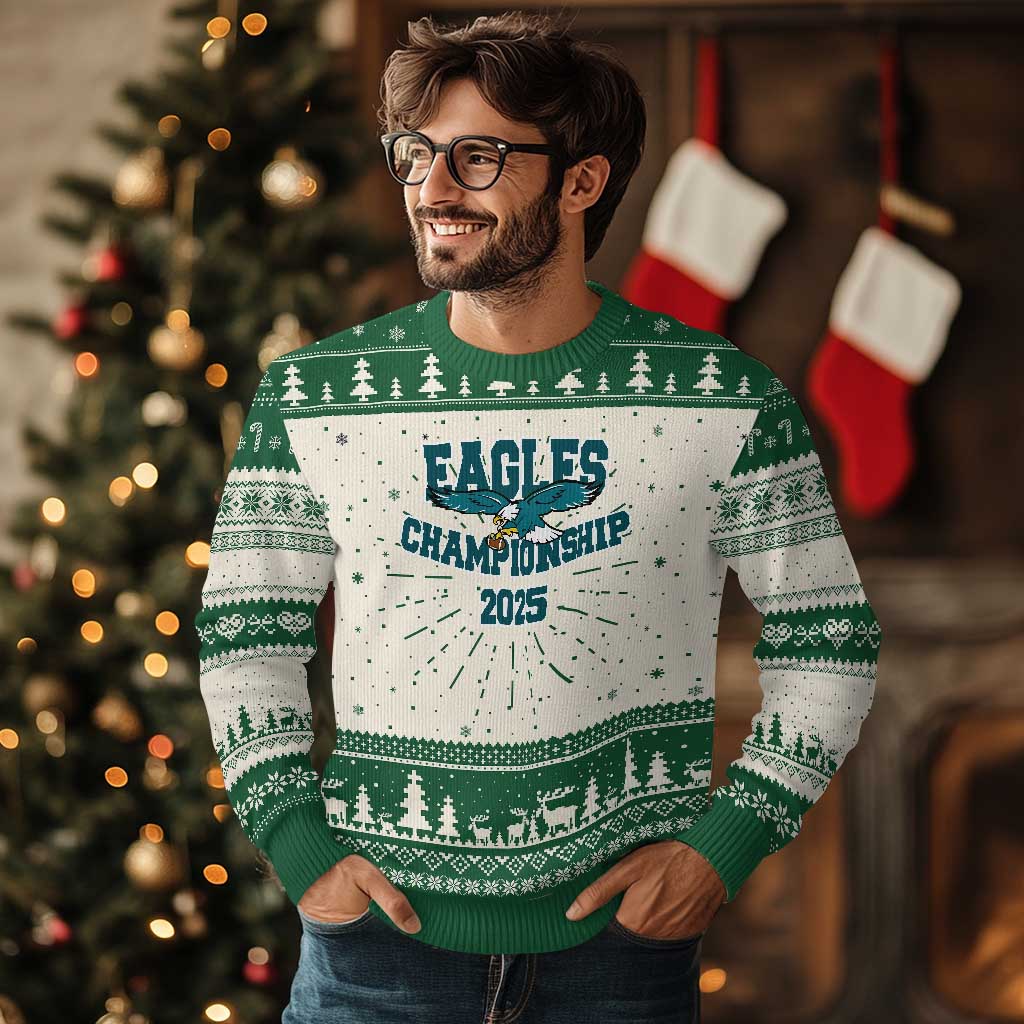 Celebrated Eagles Knit Sweatshirt Championship 2025 TS02 Green Print Your Wear