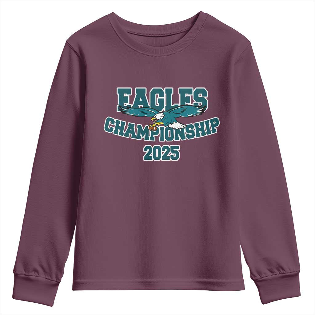 Celebrated Eagles Youth Sweatshirt Championship 2025 TS02 Maroon Print Your Wear