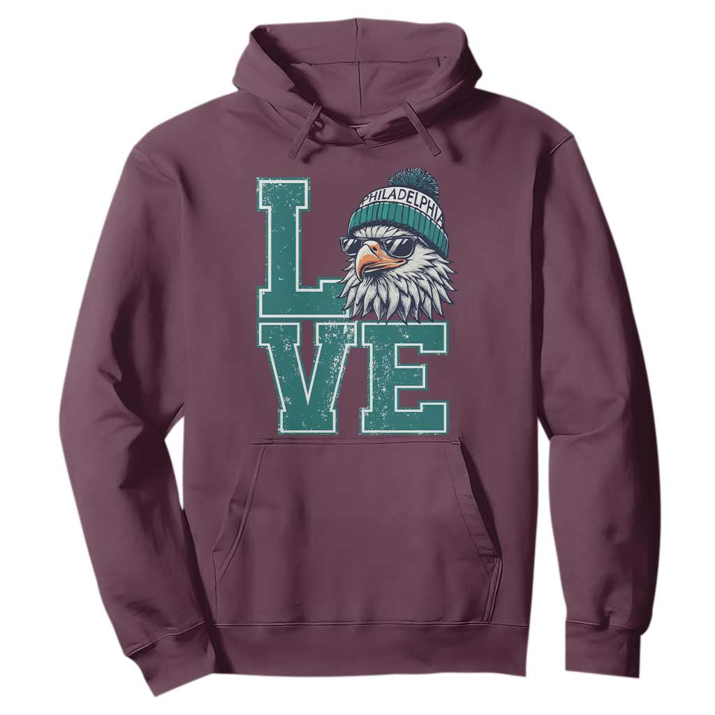 Eagles Inspirational Hoodie LOVE Cool Eagle Lover Vintage TS02 Maroon Print Your Wear