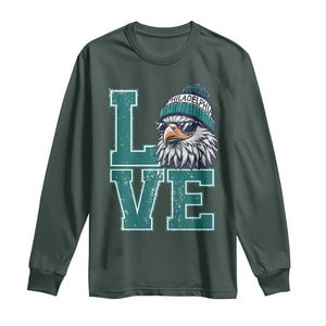 Eagles Inspirational Long Sleeve Shirt LOVE Cool Eagle Lover Vintage TS02 Dark Forest Green Print Your Wear