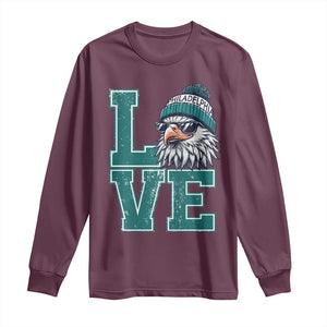 Eagles Inspirational Long Sleeve Shirt LOVE Cool Eagle Lover Vintage TS02 Maroon Print Your Wear