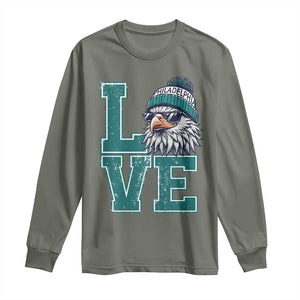 Eagles Inspirational Long Sleeve Shirt LOVE Cool Eagle Lover Vintage TS02 Military Green Print Your Wear