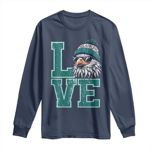 Eagles Inspirational Long Sleeve Shirt LOVE Cool Eagle Lover Vintage TS02 Navy Print Your Wear