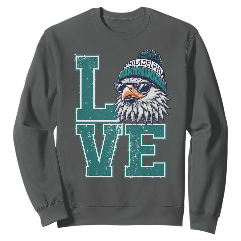 Eagles Inspirational Sweatshirt LOVE Cool Eagle Lover Vintage TS02 Dark Heather Print Your Wear