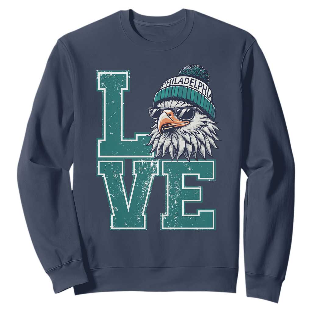 Eagles Inspirational Sweatshirt LOVE Cool Eagle Lover Vintage TS02 Navy Print Your Wear
