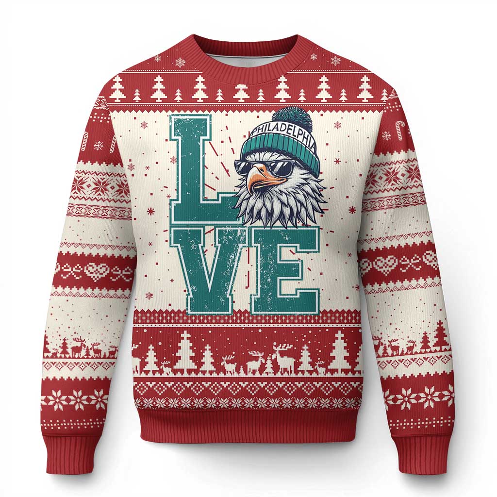 Eagles Inspirational Knit Sweatshirt LOVE Cool Eagle Lover Vintage TS02 Red Print Your Wear