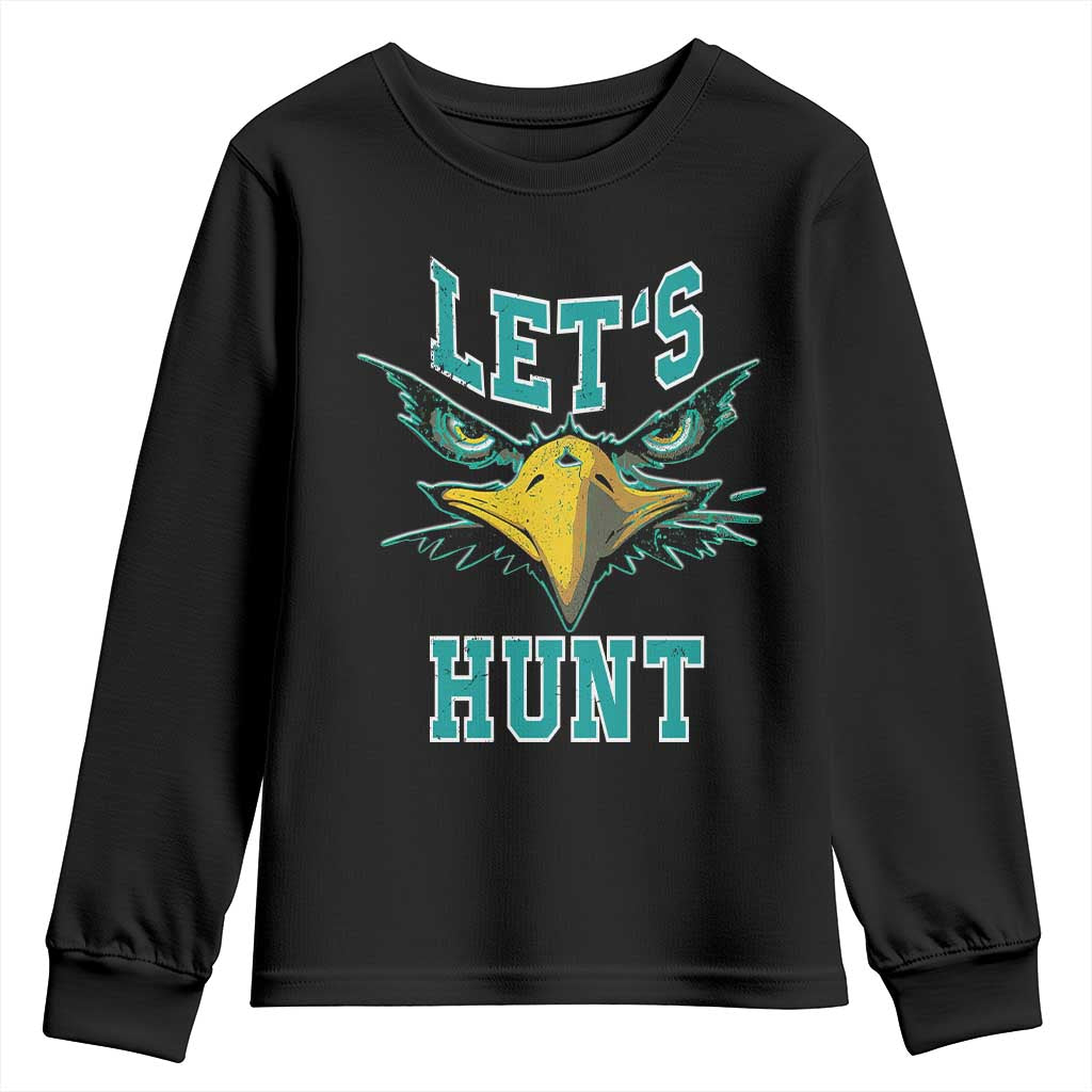 Eagles Inspirational Youth Sweatshirt Green Birds Let's Hunt TS02 Black Print Your Wear
