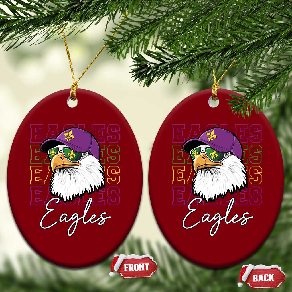 Mardi Gras Eagles Ceramic Ornament 2025 Champs NOLA Louisiana TS02 Print Your Wear