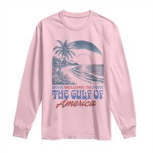 Welcome To America's Gulf Long Sleeve Shirt Retro Vintage Beach TS02 Light Pink Print Your Wear