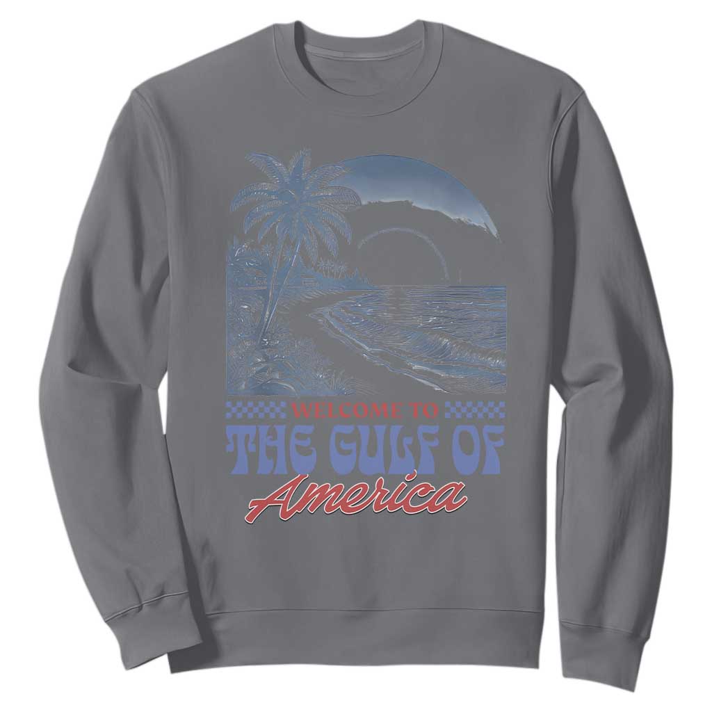 Welcome To America's Gulf Sweatshirt Retro Vintage Beach TS02 Charcoal Print Your Wear