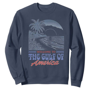 Welcome To America's Gulf Sweatshirt Retro Vintage Beach TS02 Navy Print Your Wear