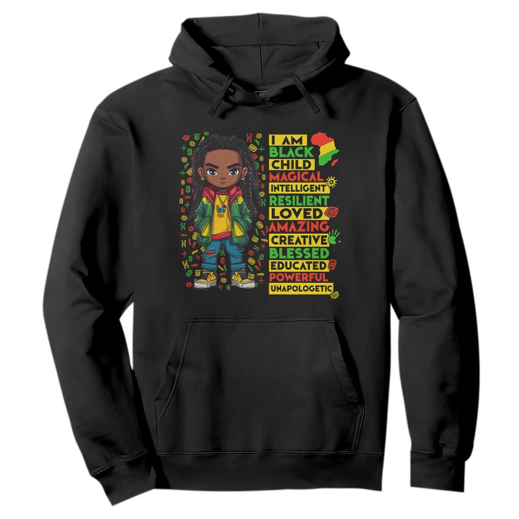 I Am Black Child Hoodie Locd Boy African American Pride Black History Month TS02 Black Print Your Wear