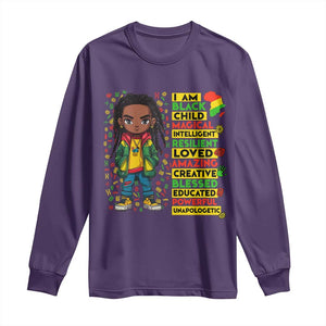 I Am Black Child Long Sleeve Shirt Locd Boy African American Pride Black History Month TS02 Purple Print Your Wear