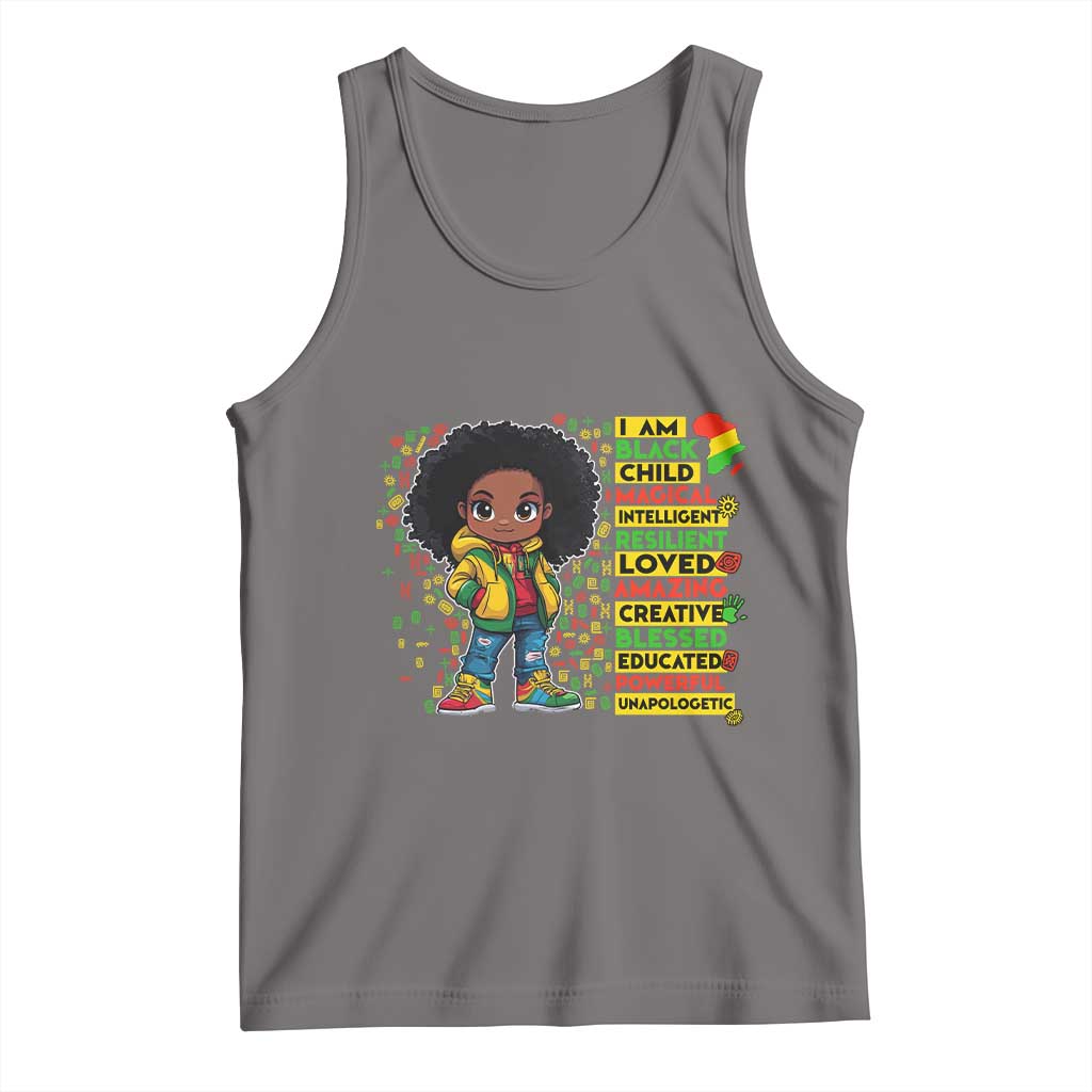 I Am Black Child Tank Top Afro African American Pride Black History Month TS02 Deep Heather Print Your Wear