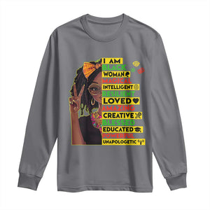 I Am Black Woman Long Sleeve Shirt Locd African American Pride Black History Month TS02 Charcoal Print Your Wear