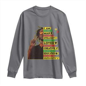 I Am Black Man Long Sleeve Shirt Cool Locd African American Pride Black History Month TS02 Charcoal Print Your Wear