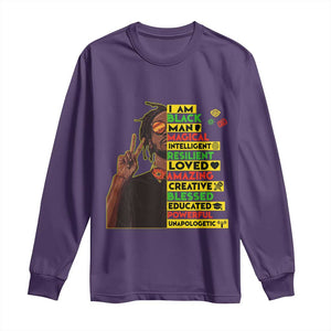 I Am Black Man Long Sleeve Shirt Cool Locd African American Pride Black History Month TS02 Purple Print Your Wear