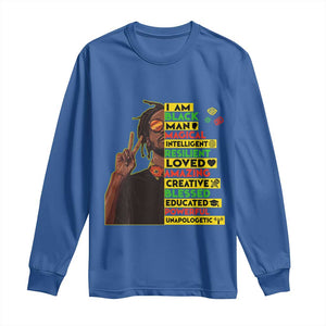 I Am Black Man Long Sleeve Shirt Cool Locd African American Pride Black History Month TS02 Royal Blue Print Your Wear