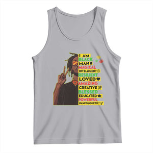 I Am Black Man Tank Top Cool Locd African American Pride Black History Month TS02 Athletic Heather Print Your Wear