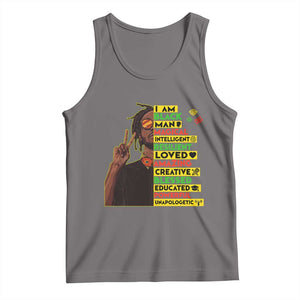 I Am Black Man Tank Top Cool Locd African American Pride Black History Month TS02 Deep Heather Print Your Wear