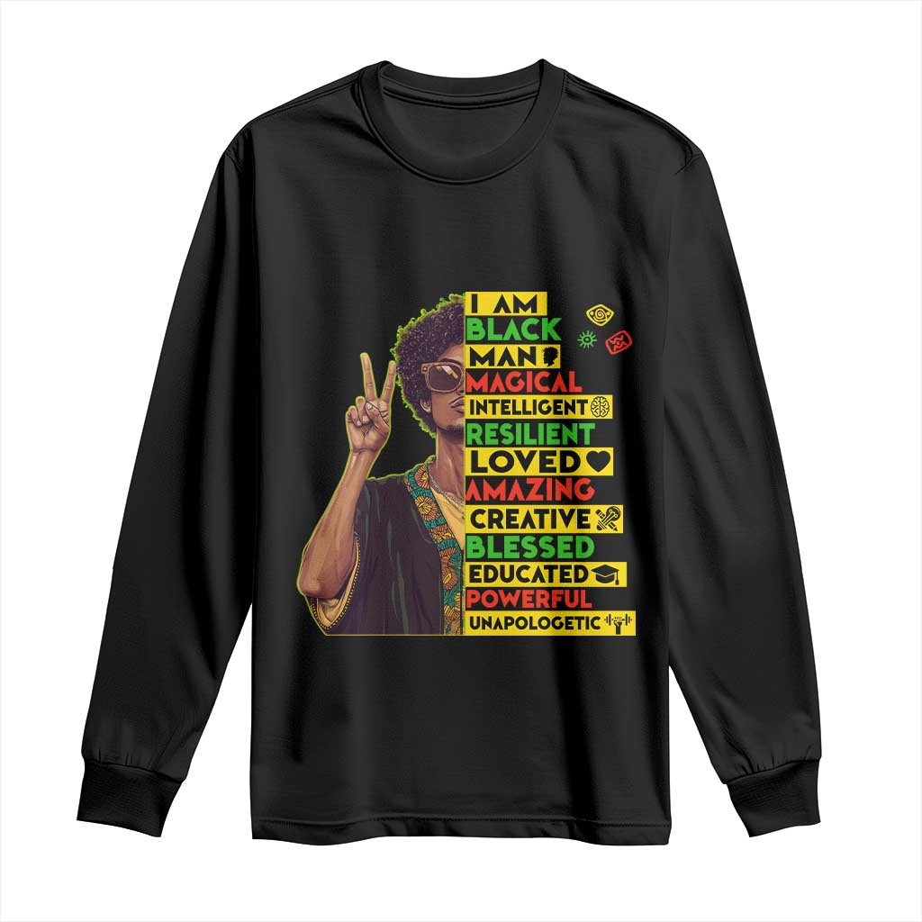 I Am Black Woman Long Sleeve Shirt Afro African American Pride Black History Month TS02 Black Print Your Wear