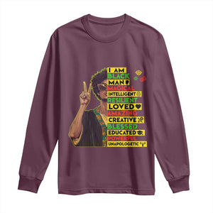 I Am Black Woman Long Sleeve Shirt Afro African American Pride Black History Month TS02 Maroon Print Your Wear