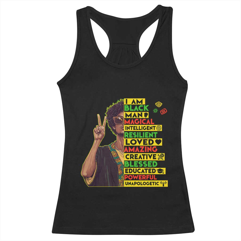 I Am Black Woman Racerback Tank Top Afro African American Pride Black History Month TS02 Black Print Your Wear