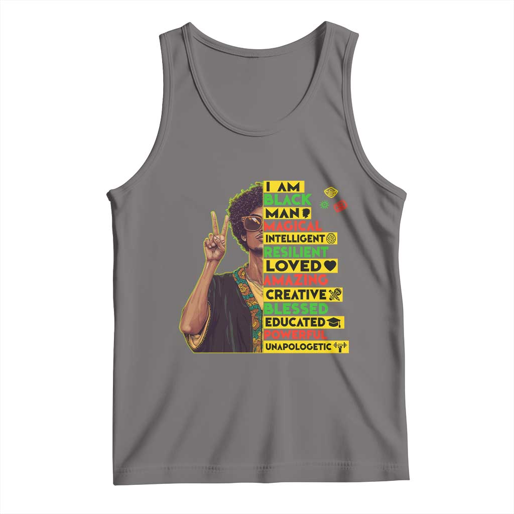 I Am Black Woman Tank Top Afro African American Pride Black History Month TS02 Deep Heather Print Your Wear