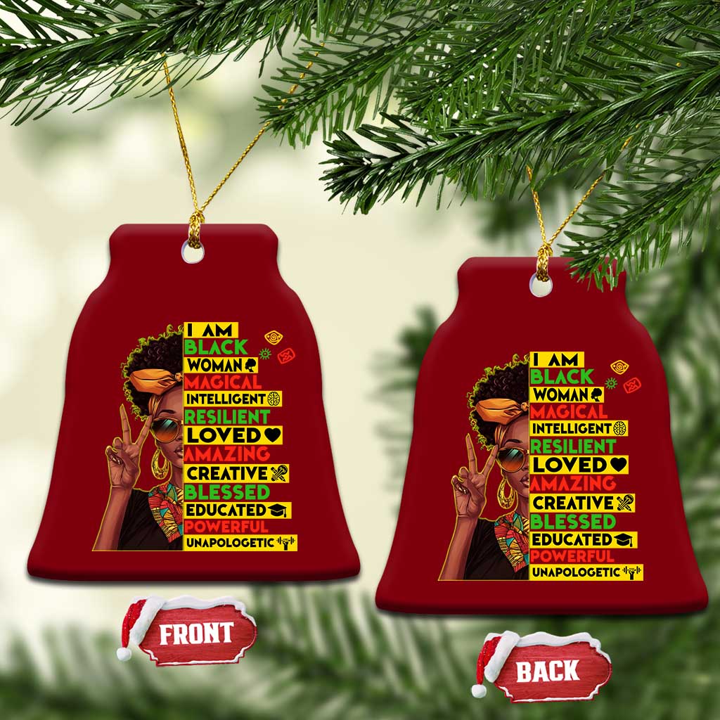 I Am Black Man Ceramic Ornament Afro African American Pride Black History Month TS02 Print Your Wear