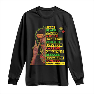 I Am Black Man Long Sleeve Shirt Afro African American Pride Black History Month TS02 Black Print Your Wear