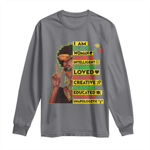 I Am Black Man Long Sleeve Shirt Afro African American Pride Black History Month TS02 Charcoal Print Your Wear