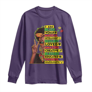 I Am Black Man Long Sleeve Shirt Afro African American Pride Black History Month TS02 Purple Print Your Wear