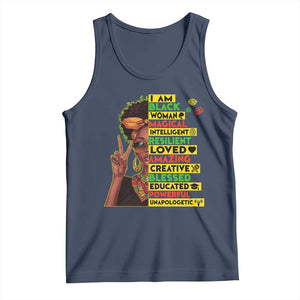 I Am Black Man Tank Top Afro African American Pride Black History Month TS02 Navy Print Your Wear