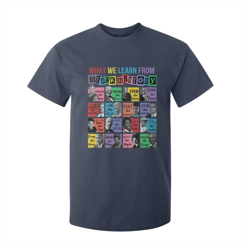 What We Learn From Black History T Shirt For Kid Black Civil Rights Leaders TS02 Navy Print Your Wear