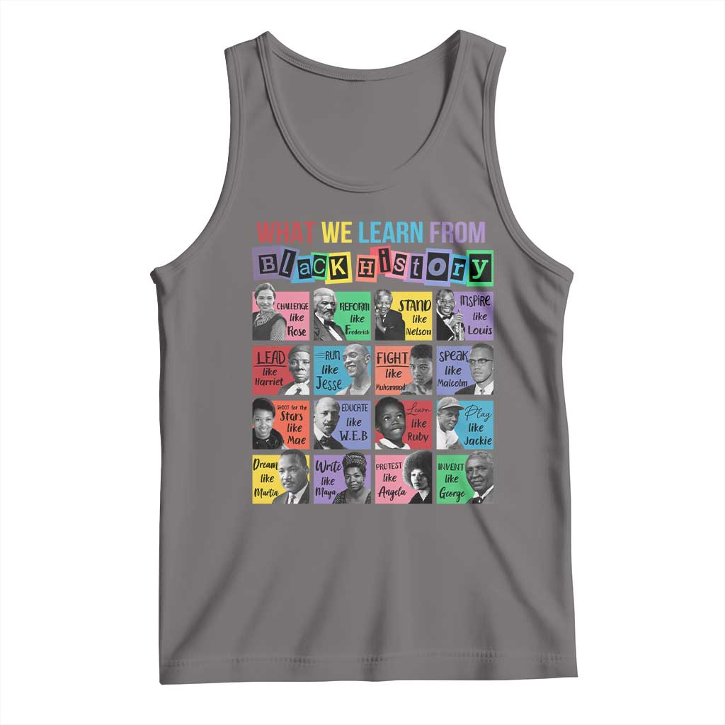 What We Learn From Black History Tank Top Black Civil Rights Leaders TS02 Deep Heather Print Your Wear