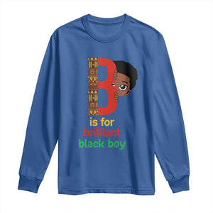 Black History Month Boy Long Sleeve Shirt B Is For Brilliant HBCU Education TS02 Royal Blue Print Your Wear