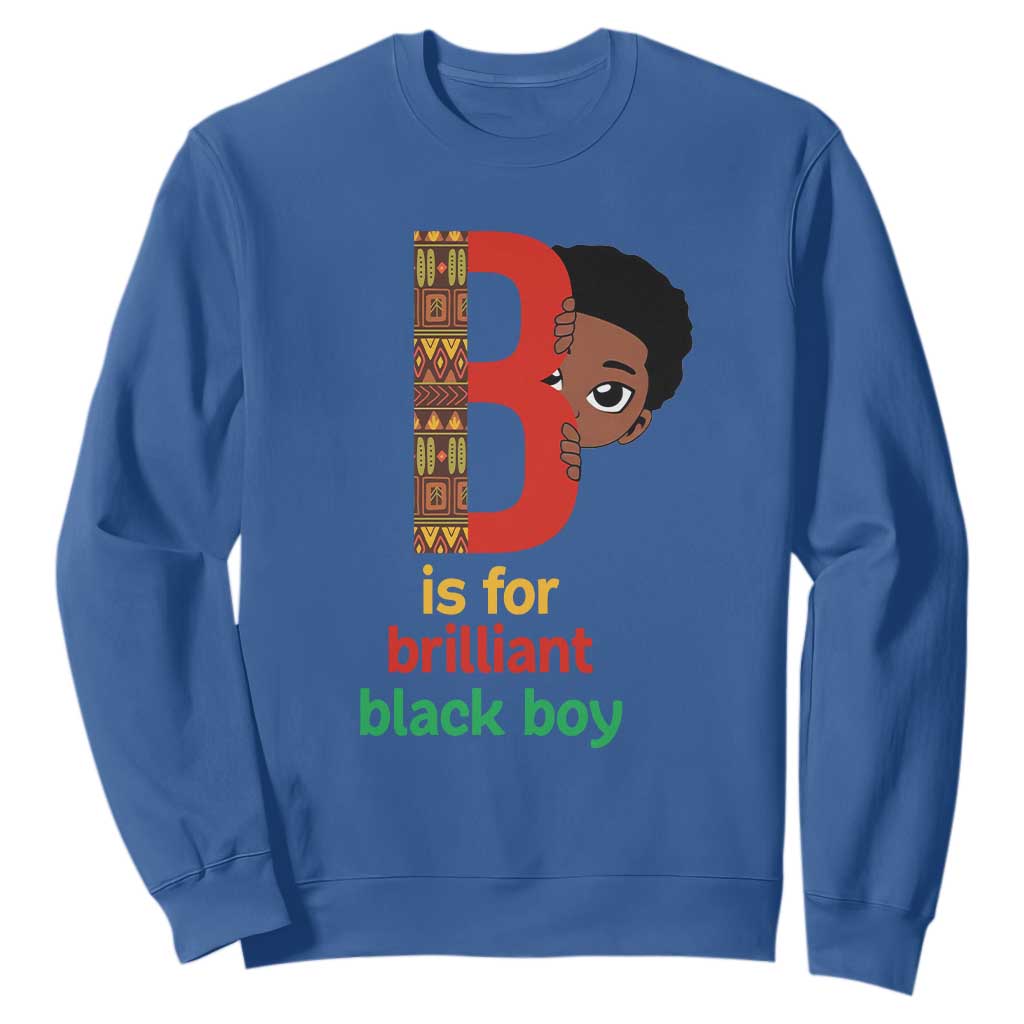 Black History Month Boy Sweatshirt B Is For Brilliant HBCU Education TS02 Royal Blue Print Your Wear