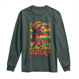 I Am Black History Long Sleeve Shirt African American Pride Woman TS02 Dark Forest Green Print Your Wear