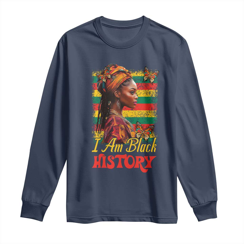 I Am Black History Long Sleeve Shirt African American Pride Woman TS02 Navy Print Your Wear
