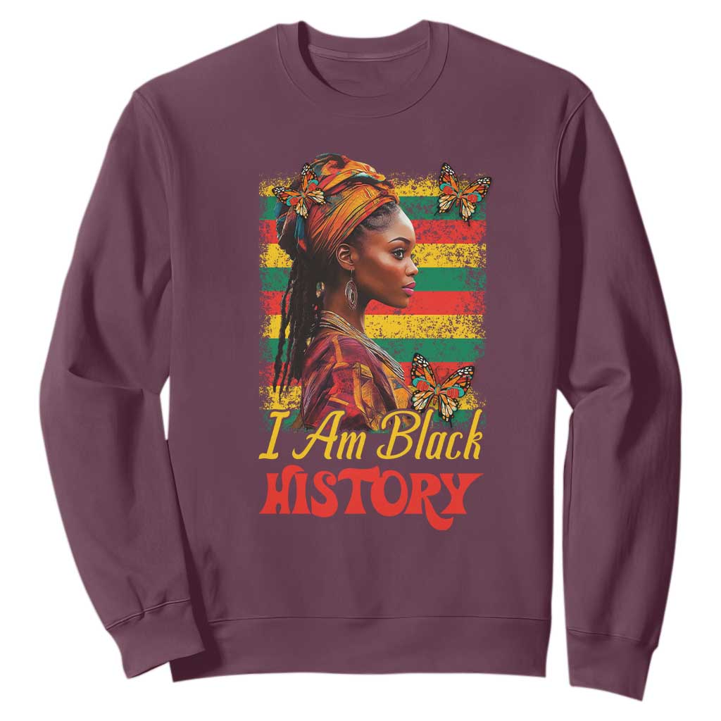 I Am Black History Sweatshirt African American Pride Woman TS02 Maroon Print Your Wear