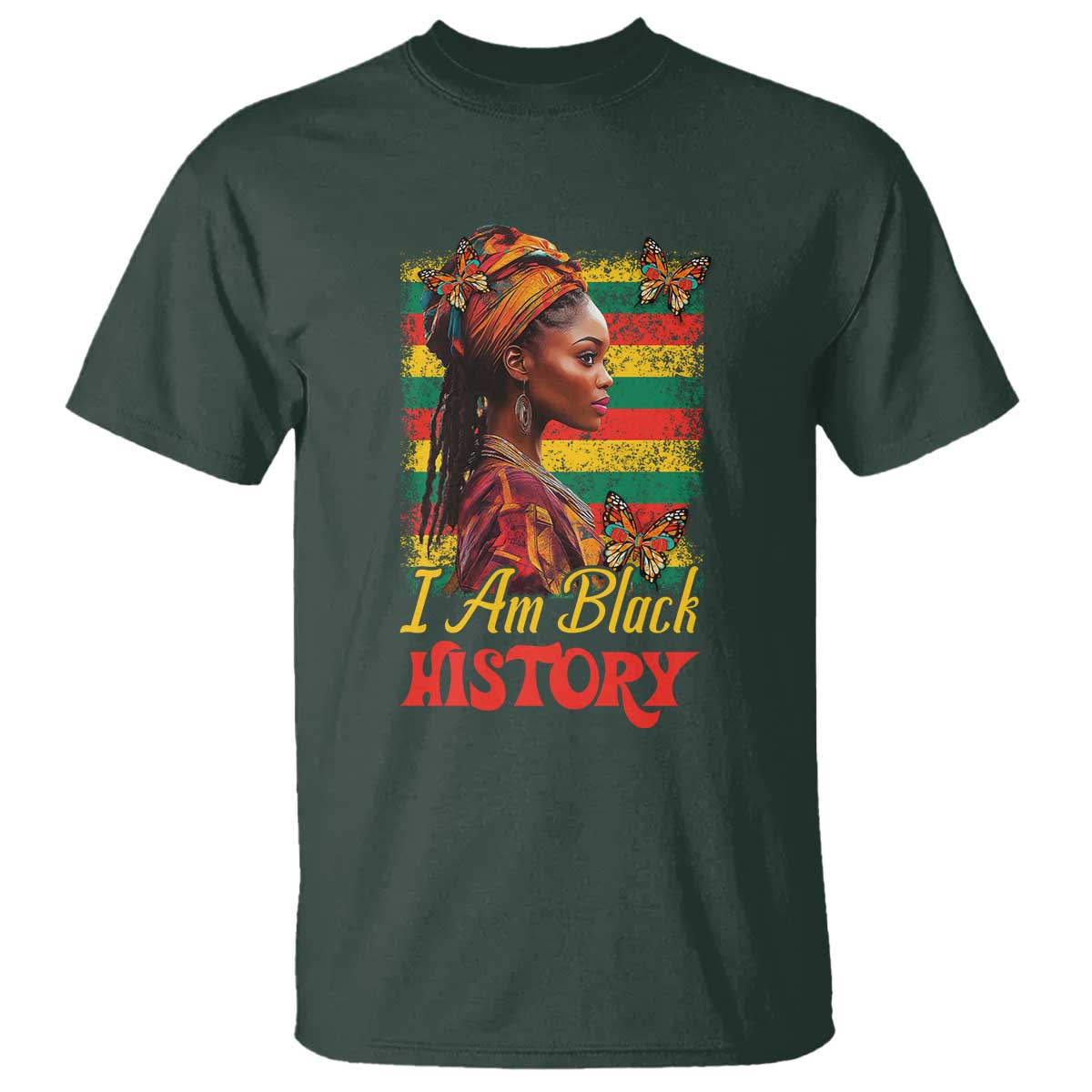 I Am Black History T Shirt African American Pride Woman TS02 Dark Forest Green Print Your Wear