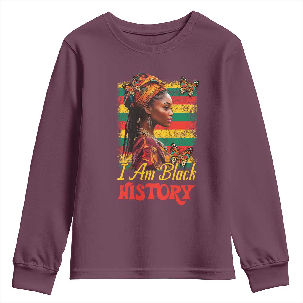 I Am Black History Youth Sweatshirt African American Pride Woman TS02 Maroon Print Your Wear
