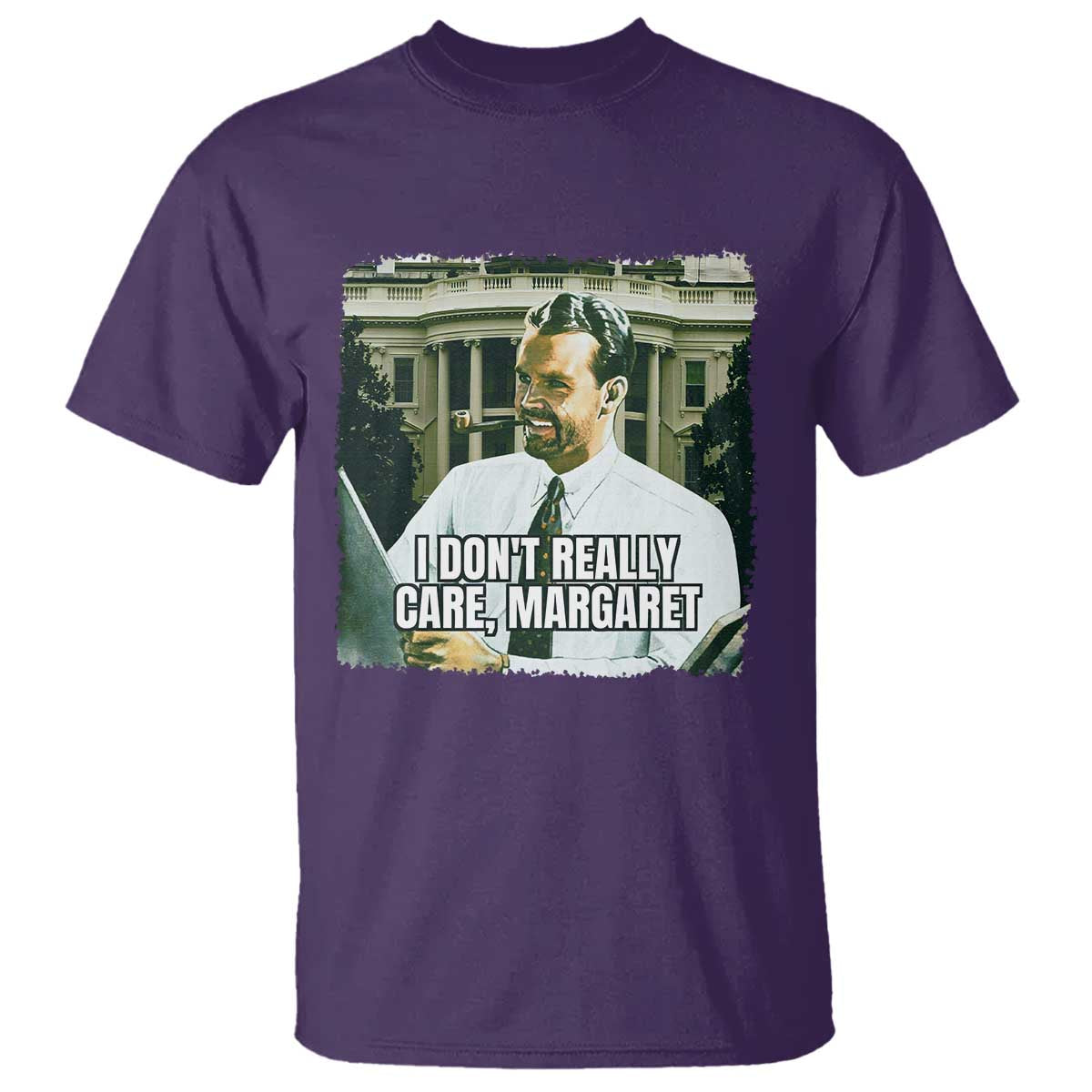 Funny JD Vance Interview Meme T Shirt I Don't Really Care Margaret TS02 Purple Print Your Wear
