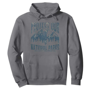 Protect Our National Parks Hoodie Retro Mountain Nature Graphic TS02 Charcoal Print Your Wear