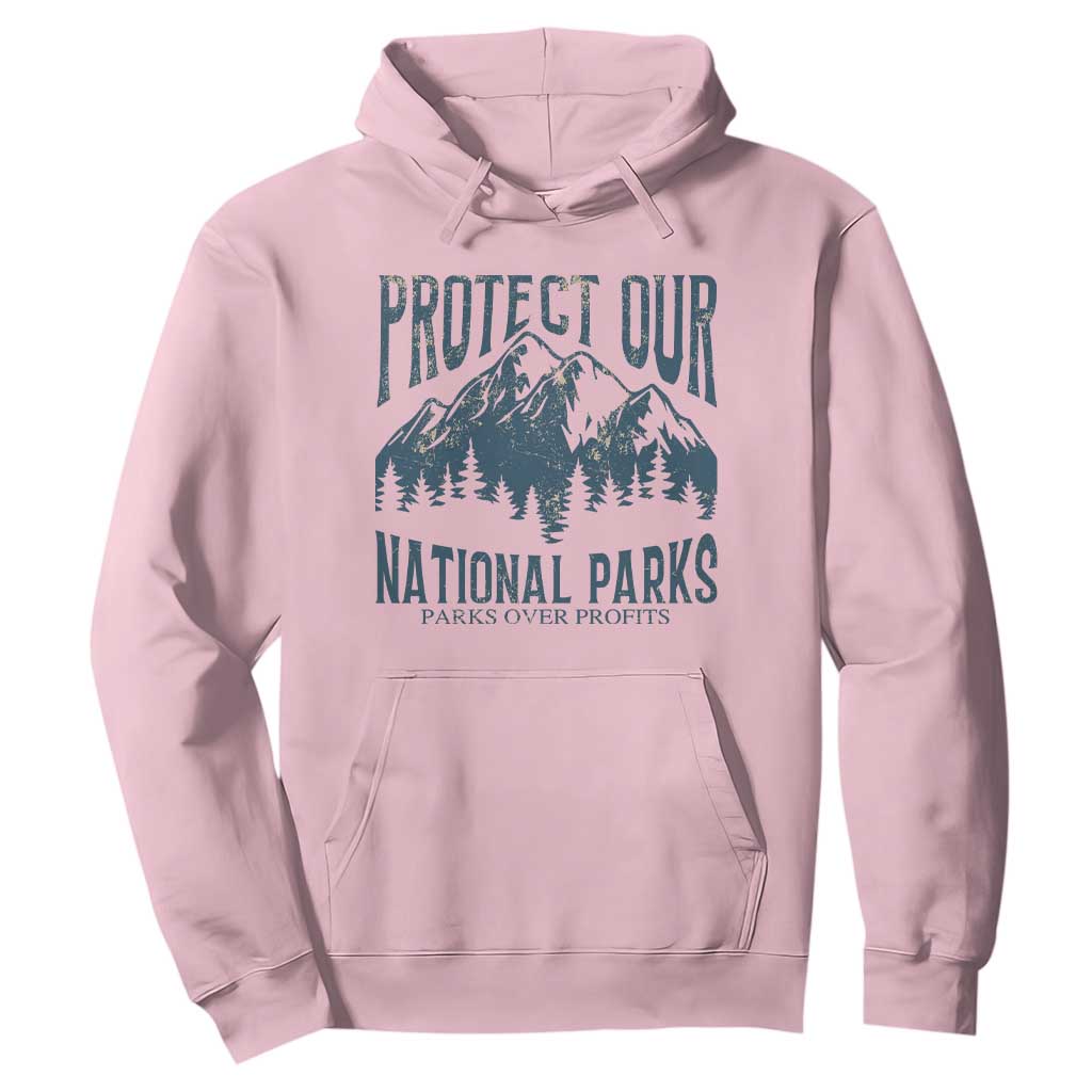 Protect Our National Parks Hoodie Retro Mountain Nature Graphic TS02 Light Pink Print Your Wear
