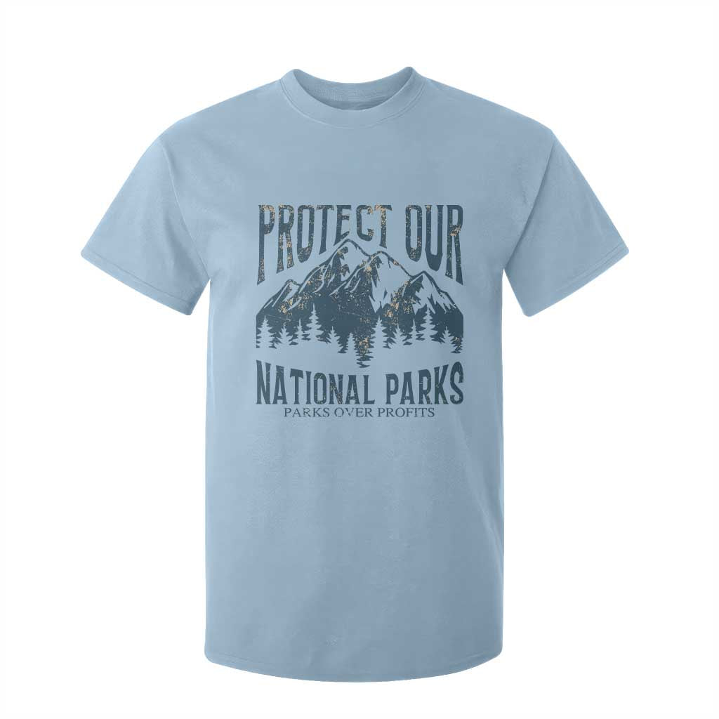Protect Our National Parks T Shirt For Kid Retro Mountain Nature Graphic TS02 Light Blue Print Your Wear