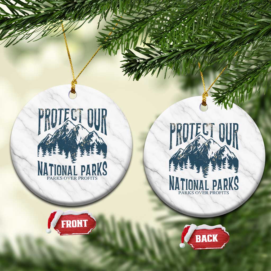 Protect Our National Parks Ceramic Ornament Retro Mountain Nature Graphic TS02 1pc White Marble Print Your Wear