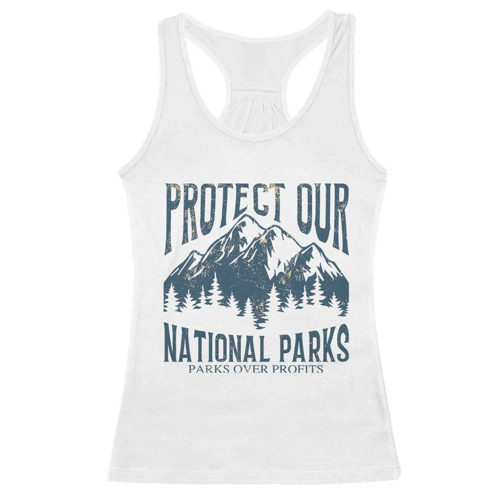 Protect Our National Parks Racerback Tank Top Retro Mountain Nature Graphic TS02 White Print Your Wear