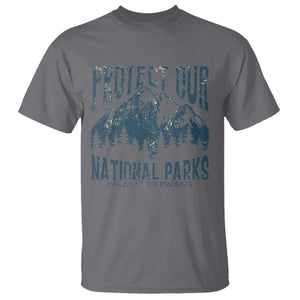 Protect Our National Parks T Shirt Retro Mountain Nature Graphic TS02 Charcoal Print Your Wear